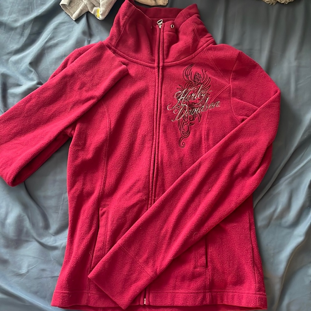 Harley Davidson Maroon Zip Up